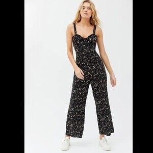 Urban Outfitters Easy Ruffle Floral Jumpsuit